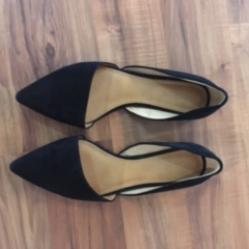 J.Crew Black Suede Pointed Toe Flats